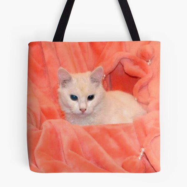 Item preview, RAISSA KAHINA 1 Queen of the Berbers white cat blanket pink orange cute sweet portrait photo designed and sold by dragonemma.