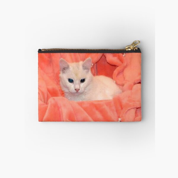 Item preview, RAISSA KAHINA 1 Queen of the Berbers white cat blanket pink orange cute sweet portrait photo designed and sold by dragonemma.