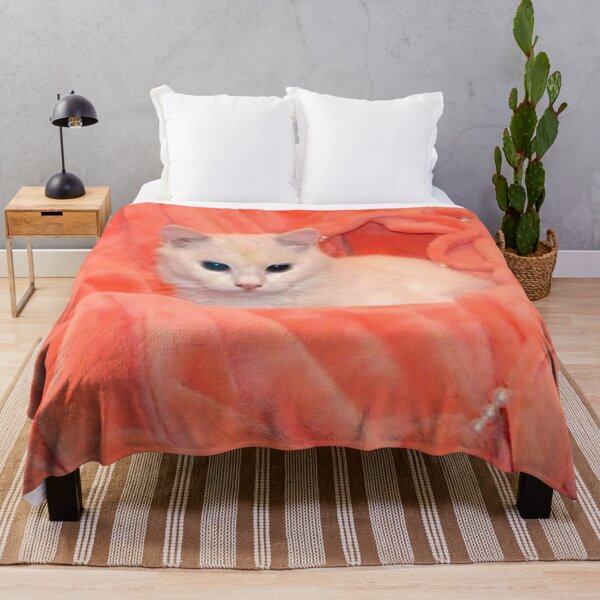 Item preview, RAISSA KAHINA 1 Queen of the Berbers white cat blanket pink orange cute sweet portrait photo designed and sold by dragonemma.