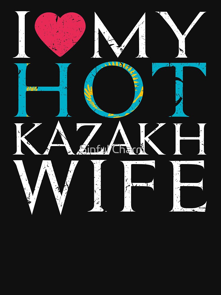 Essential T-Shirt for Sale mit Ich liebe meine heiße kasachische Frau  Kasachstan Pride Heritage Flag von Sinful Charm