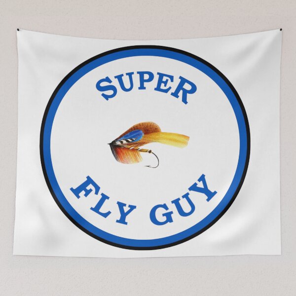 Item preview, Super fly guy fishing logo designed and sold by RosalieReeves.