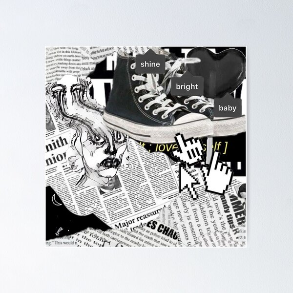 Black and White Aesthetic Collage Poster for Sale by shaynarez