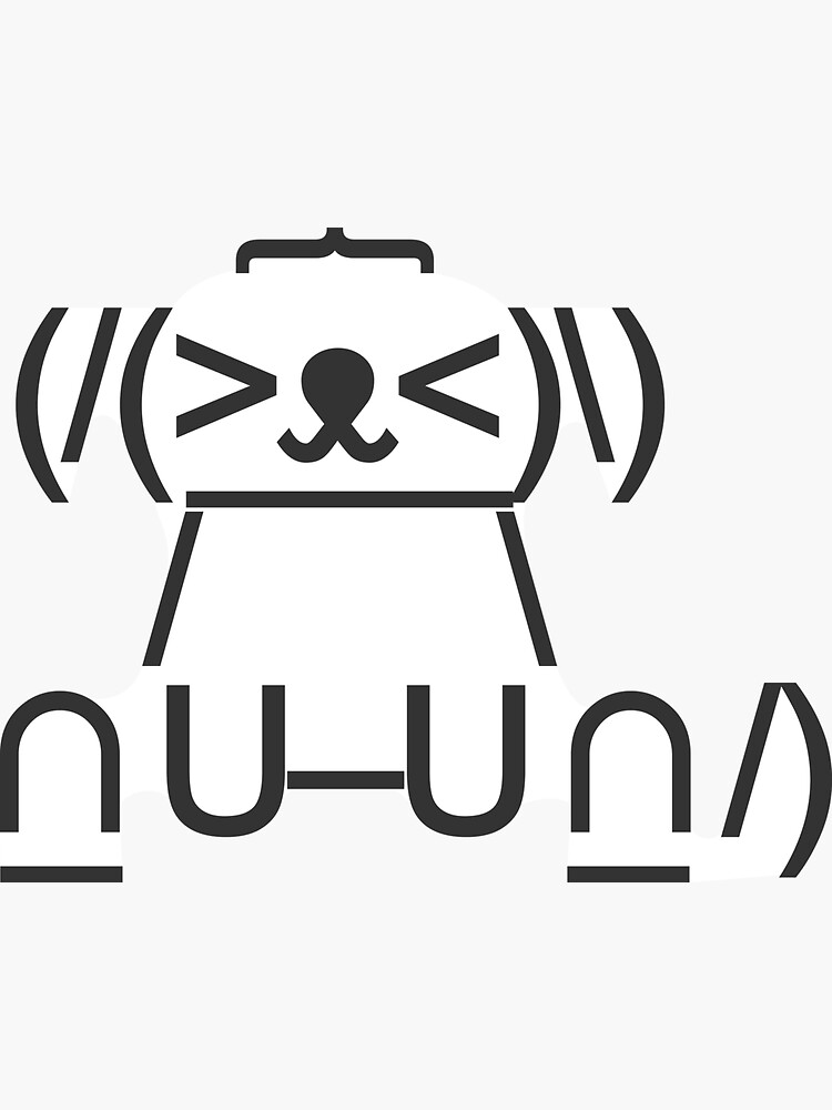 υ´• ﻌ •`υ様 ASCII Dog - BW