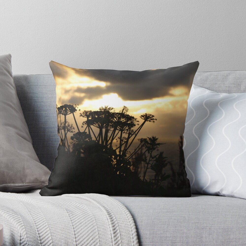 Sunset blossom Throw Pillow