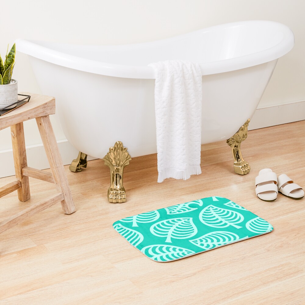 Big Nook Leaf Blue Bath Mat
