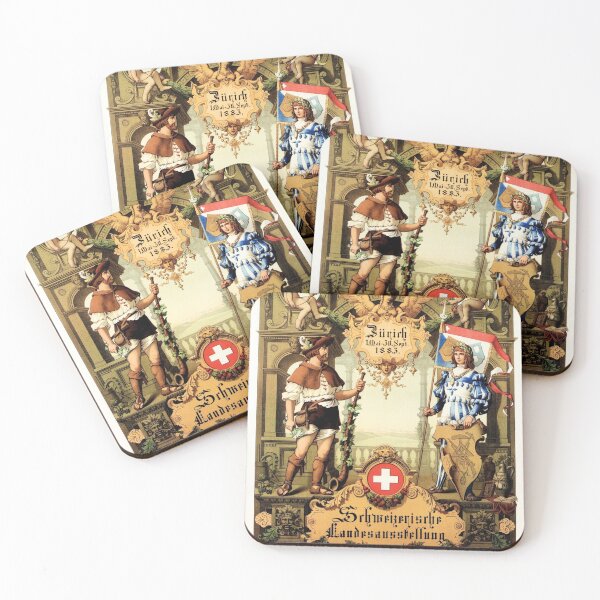 Item preview, ZURICH SWISS SWITZERLAND National Expo 1883 Vintage Tourism Travel Advertisement designed and sold by retroposters.
