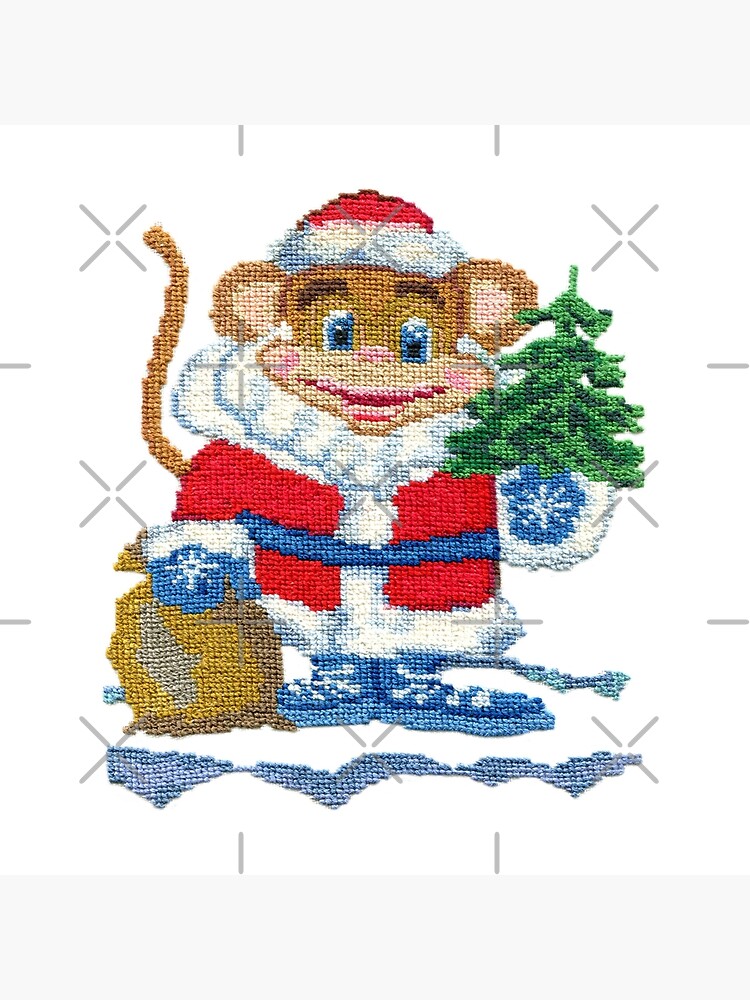 Aperçu 4 sur 4. Coussin avec l'œuvre Nouvel An Singe 2016 créée et vendue par olgart.