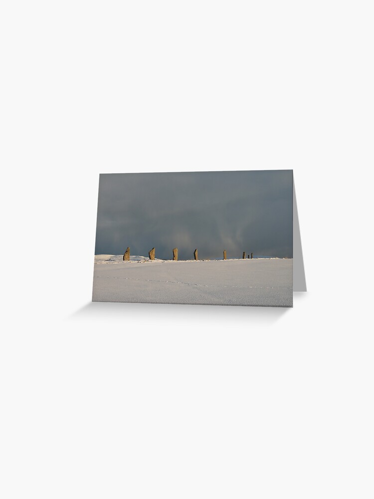 Thumbnail 1 of 2, Greeting Card, Brodgar Snowstorm designed and sold by orcadia.