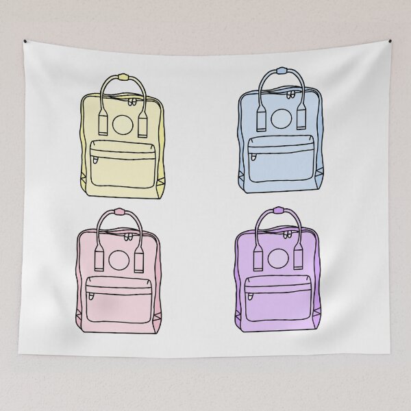 Item preview, Cute pack of backpack yellow blue pink purple designed and sold by Pastel-PaletteD.