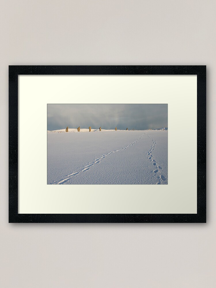 Alternate view of Footprints in the snow Framed Art Print