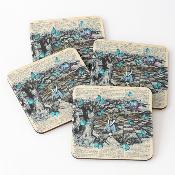 Item preview, Alice & the Cheshire Cat Butterflies Field - Dictionary Page designed and sold by maryedenoa.