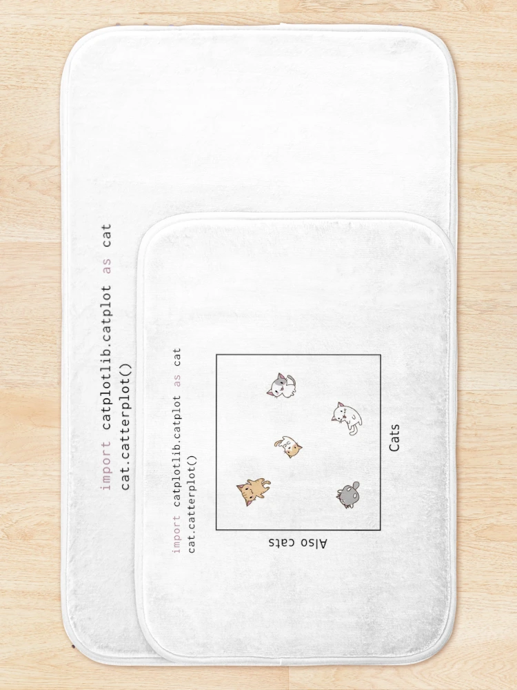 Thumbnail 5 of 6, Bath Mat, import catplotlib.catplot as cat (light theme) designed and sold by visualizards.