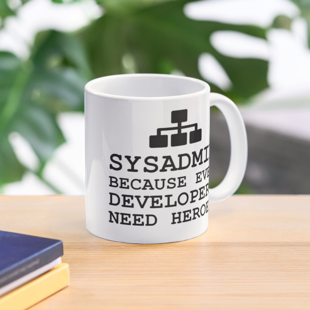 sysadmin because even developers need heroes Mug