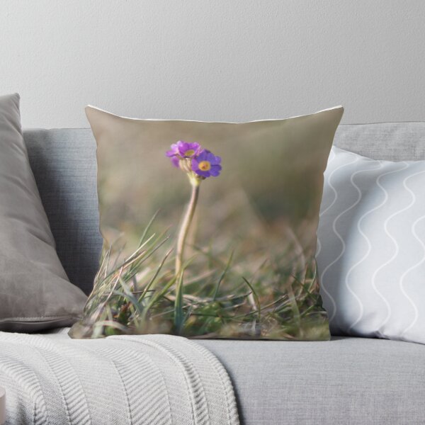 Primula Scotica Throw Pillow