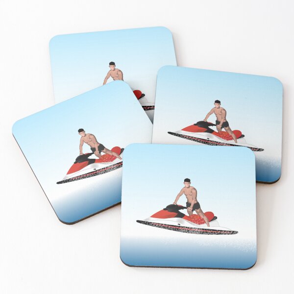 Item preview, Handsome tanned young man on a red jet ski in the sea designed and sold by Magazin-Brenda.