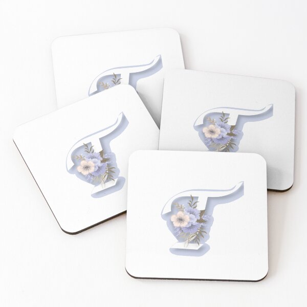 Item preview,  Floral Initial Capital T Monogram Sticker  designed and sold by RosalieReeves.