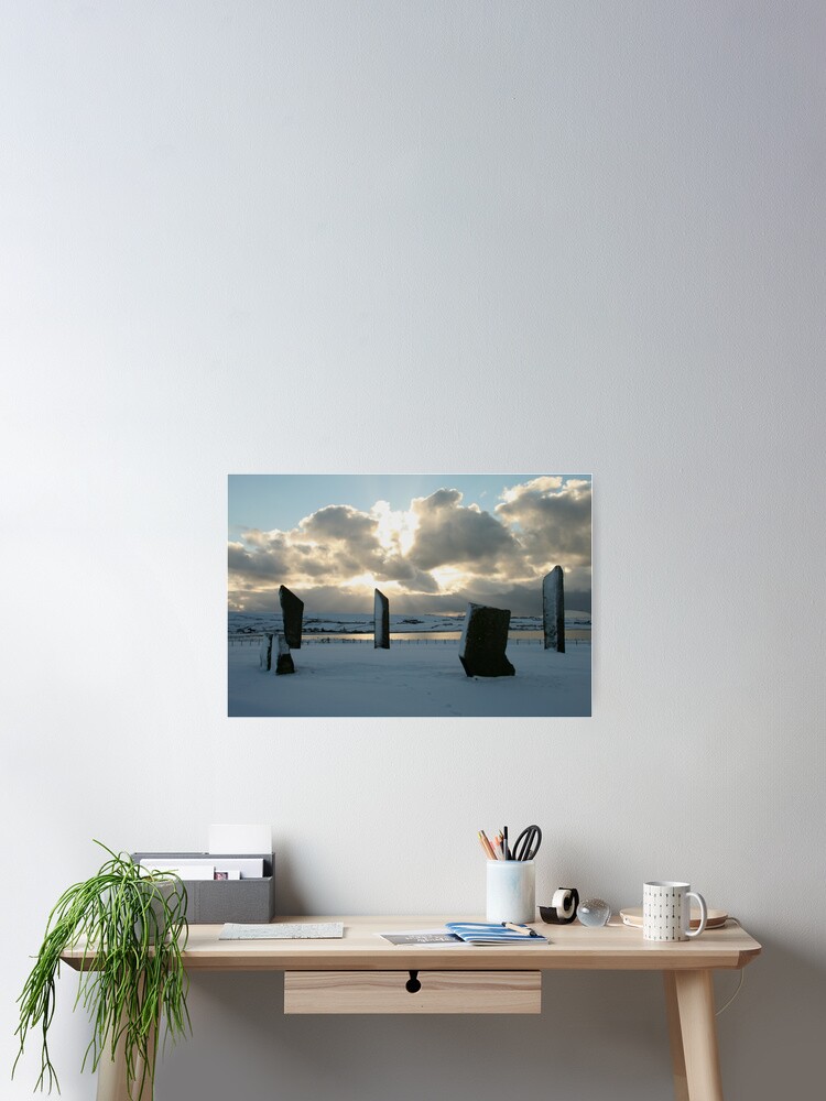 Thumbnail 2 of 3, Poster, Stenness in snow designed and sold by orcadia.