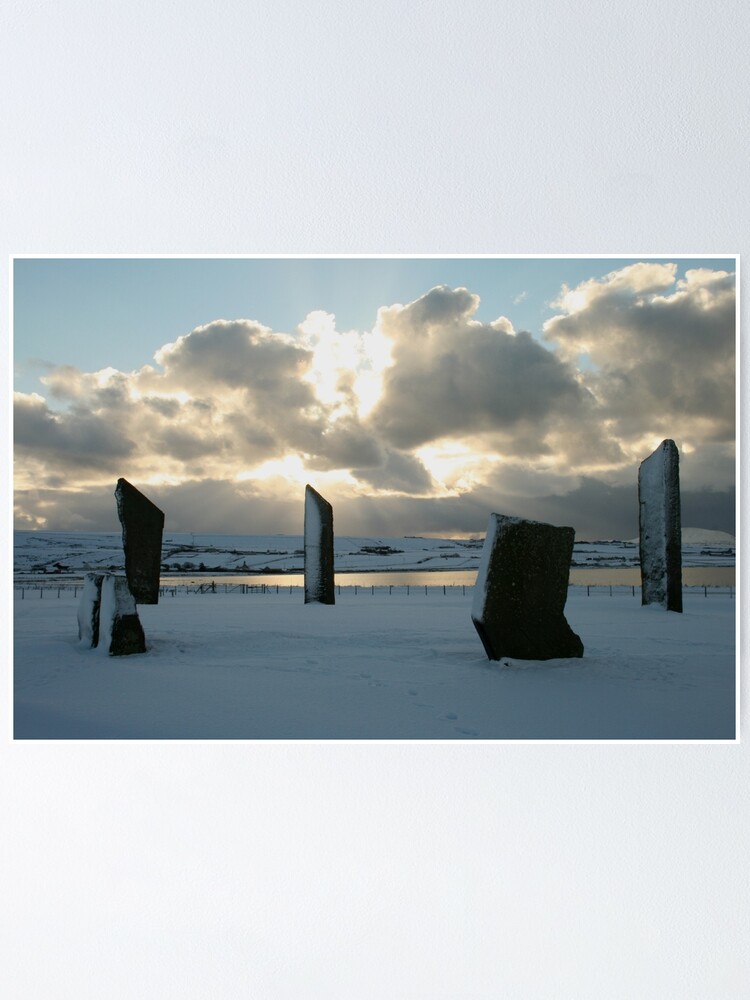 Alternate view of Stenness in snow Poster