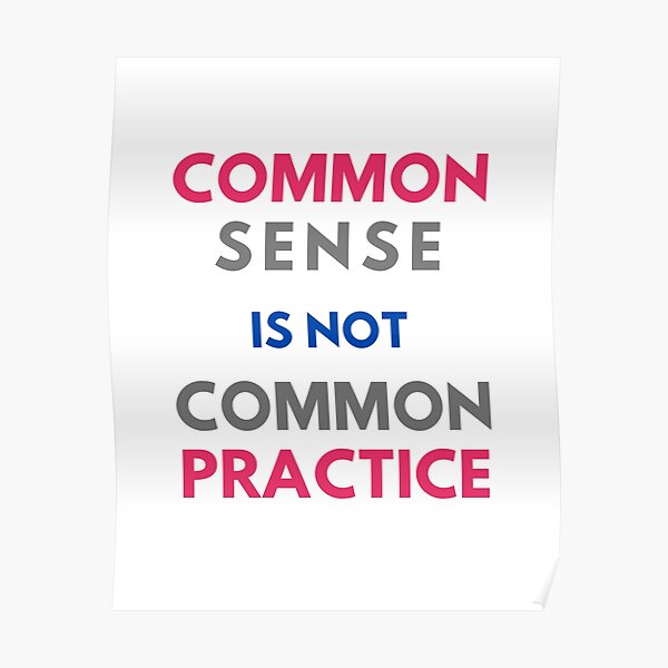 common-sense-is-not-common-practice-2-poster-by-simpleones-redbubble