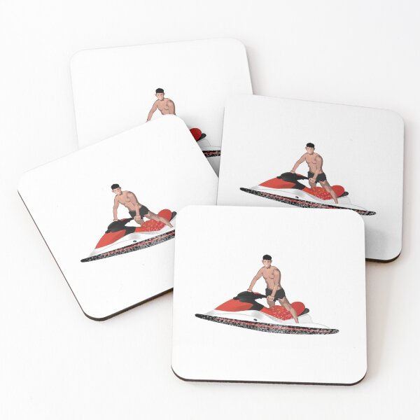 Item preview, young man on a red jet ski designed and sold by Magazin-Brenda.