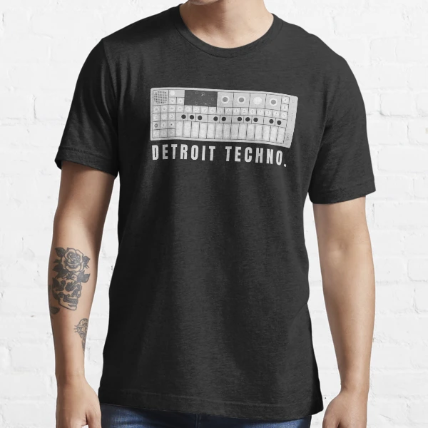 テクノTシャツ「デトロイトテクノ（DETROIT TECHNO）」グレー Mサイズ 夏　WATERFALLオリジナル商品        