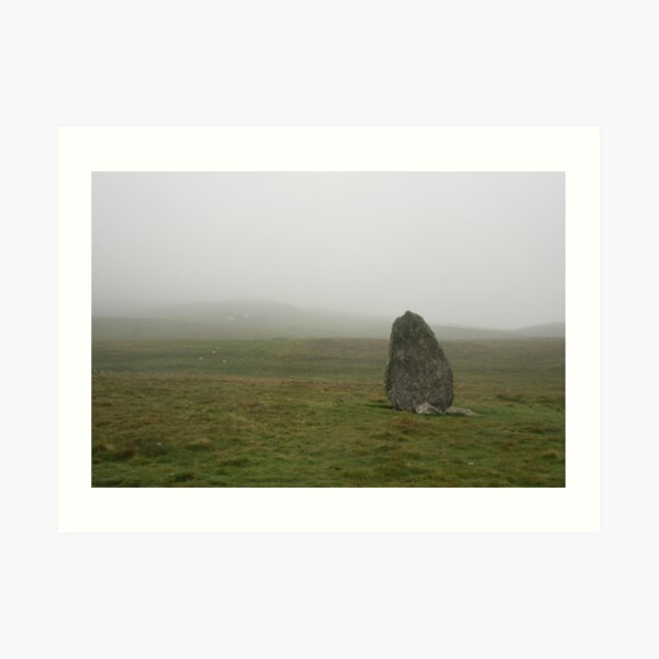 Standing stone, Unst Art Print
