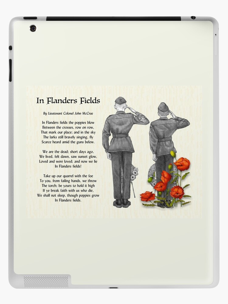 In Flanders Fields, WWI Poem by McCrae, Text, Red Poppy as Symbol