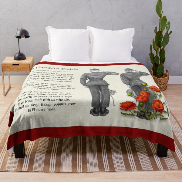 Item preview, In Flanders Fields, Poem, Cadets Saluting, Red Poppies, Veterans Day designed and sold by JoyfulWhimsy.