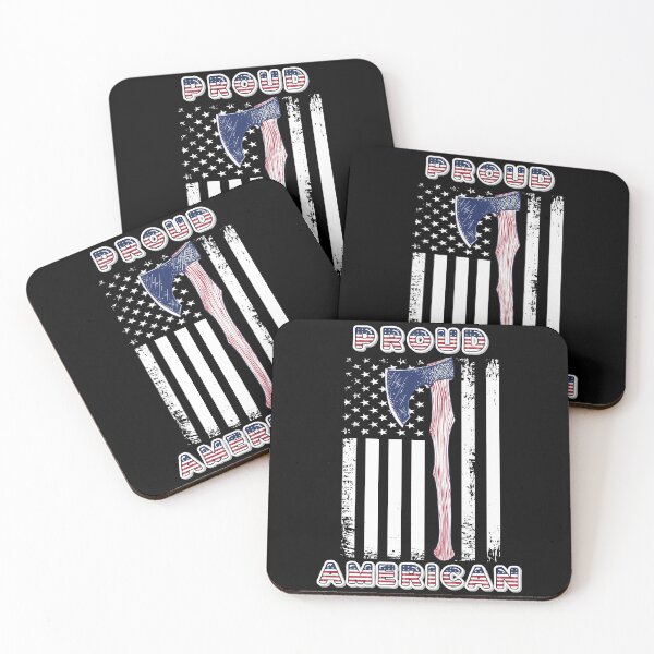 Item preview, Axe Throwing Vintage American Flag Proud American Dark designed and sold by funnierthanthou.