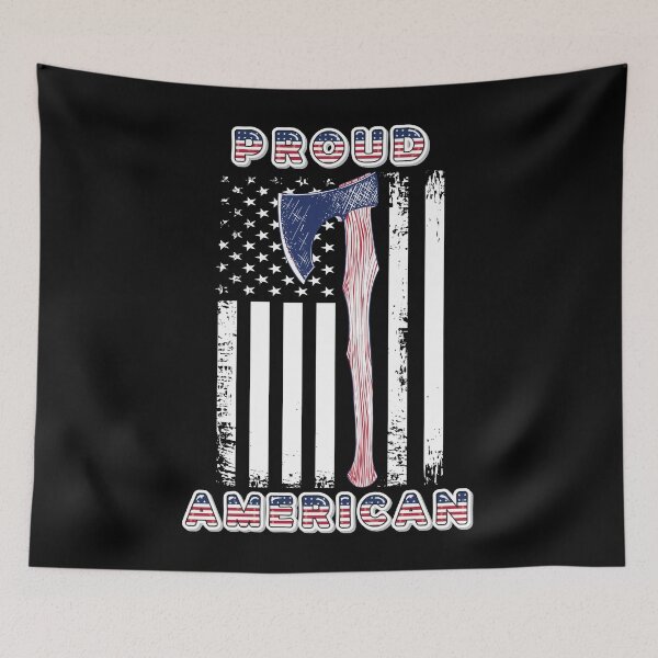 Item preview, Axe Throwing Vintage American Flag Proud American Dark designed and sold by funnierthanthou.