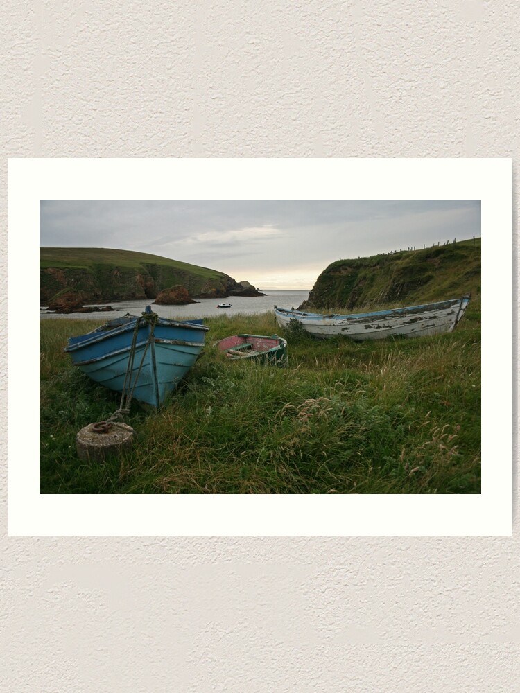 Alternate view of Boat nousts, Spiggie Art Print