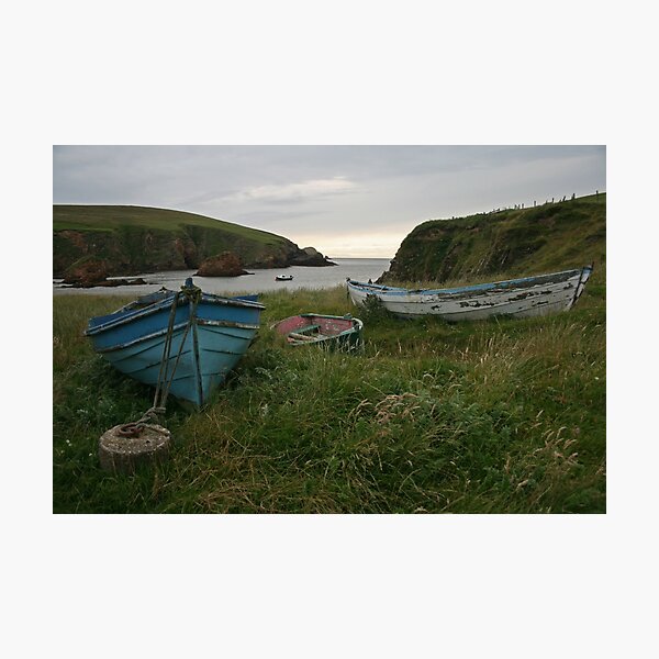 Boat nousts, Spiggie Photographic Print