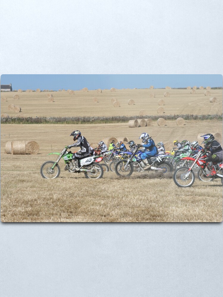 Alternate view of And they're off... Metal Print