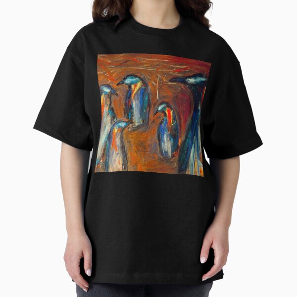 "Lost and Confounded" | Penguin Original Artwork by Nicholas Brendon Oversized T-Shirt