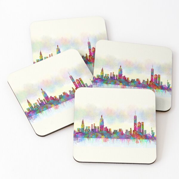 Item preview, new york city skyline watercolor print designed and sold by maryedenoa.