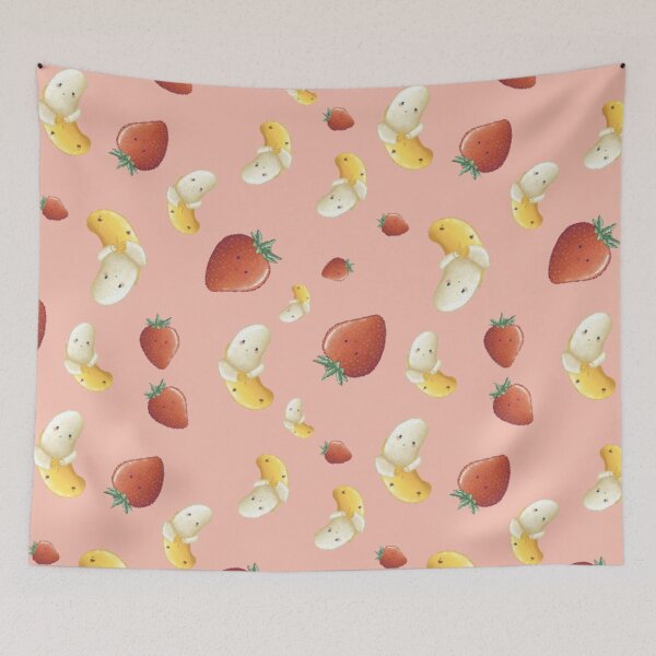Item preview,  Cute banana and strawberry fruit pattern  designed and sold by AliciaBarten.