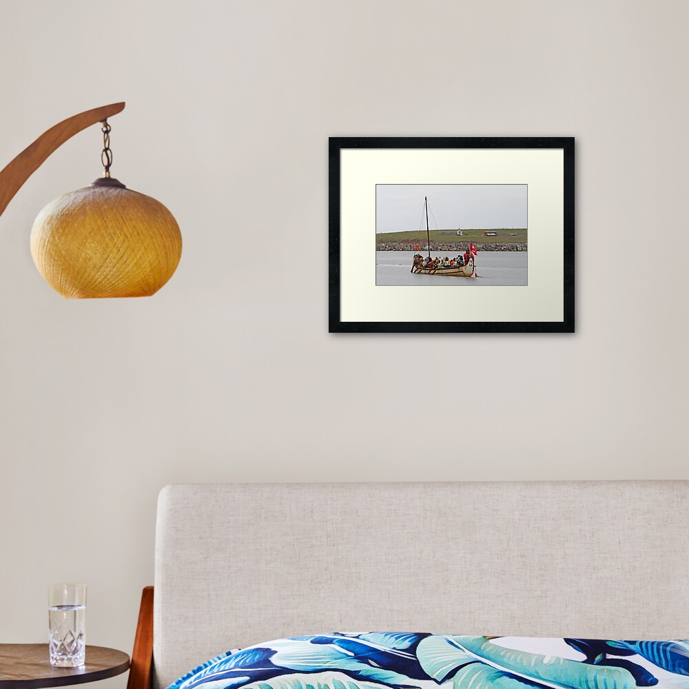Paddling past history Framed Art Print