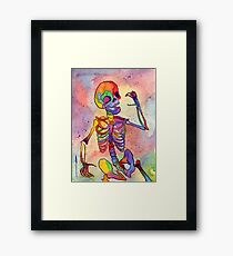 Rainbow Skeleton Framed Print
