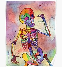 Regenbogen-Skelett Poster