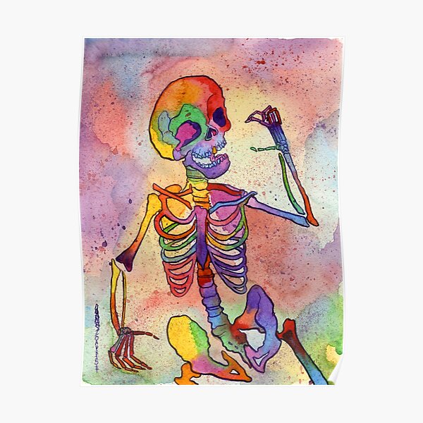 Rainbow Skeleton Poster