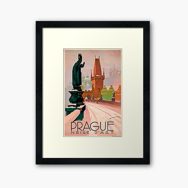 Item preview, Prague vintage travel poster designed and sold by stickart-marek.