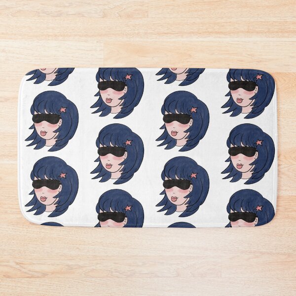 Item preview, Pepette Star Light, Dreams & Love Beautiful Blue Haired Girl With Sunglasses and a Star Barrette Rockstar Blue Hair Lover Perfect Gift for Blue Haired Girl Hair Pin Blushing Woman Cute Girl Design designed and sold by Nathalie Aynié.
