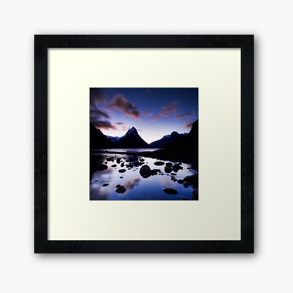 Milford Sound, Last Glow Framed Art Print
