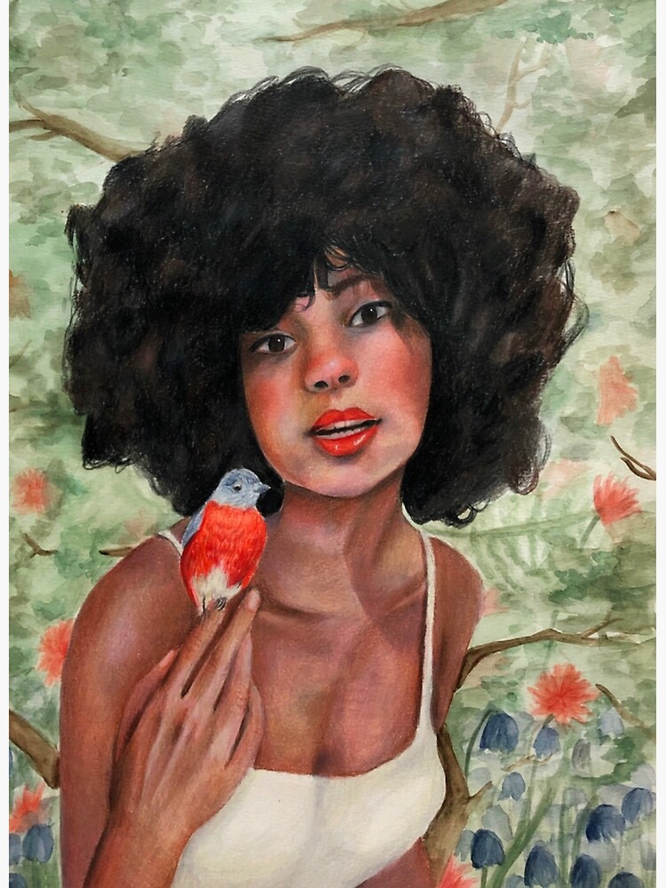 "Girl with Bird Drawing" Poster by ailsasdrawings Redbubble