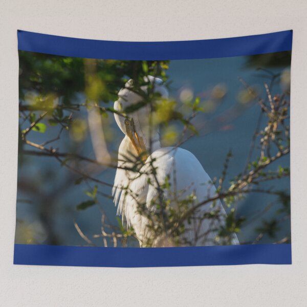 Item preview, Egret Grooming Behind The Bush designed and sold by mljdwhite.