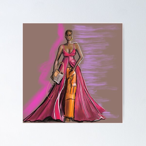 Item preview, Fashion illustration - cool pink designed and sold by PG Illustration.