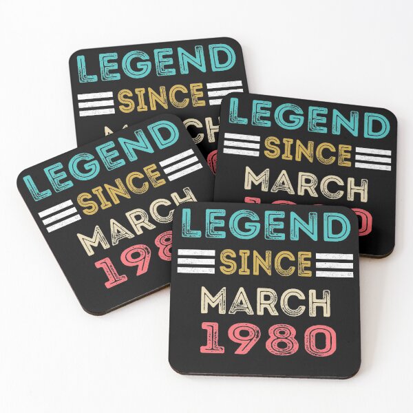 Item preview, Retro Vintage Legend Since March 1980 Birthday Gift designed and sold by meedTee.