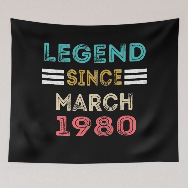 Item preview, Retro Vintage Legend Since March 1980 Birthday Gift designed and sold by meedTee.