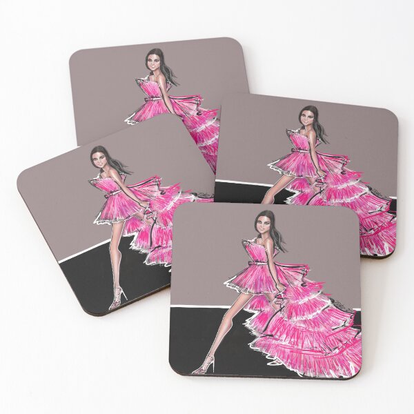 Item preview, Girl illustration pink dress designed and sold by PG Illustration.