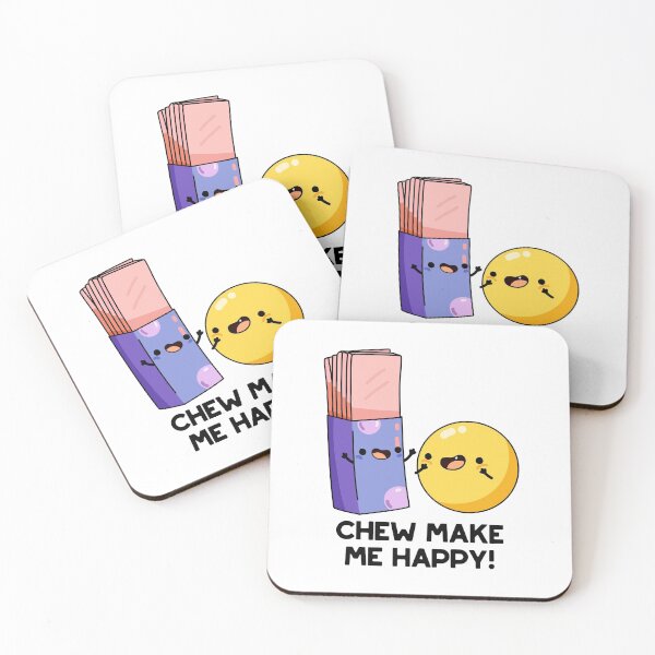 Item preview, Chew Make Me Happy Funny Chewing Gum Puns  designed and sold by punnybone.
